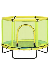 Zonekiz 4.5ft Hexagon Indoor Trampoline with Security Enclosure Net